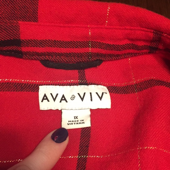 Flannel long sleeve top - Picture 2 of 4